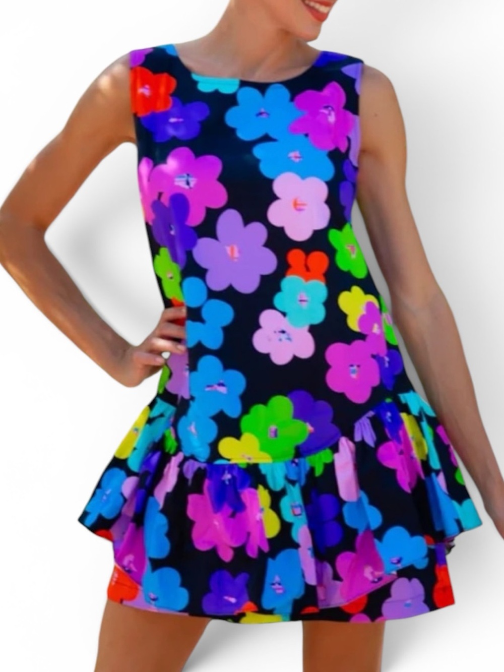 House of Perna Colorful Margie Dress Pop Bloom size Women’s XS, like new!